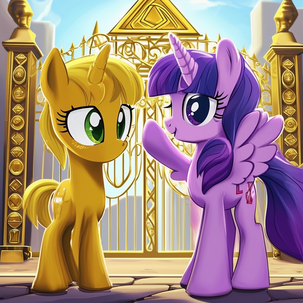 My Little Pony and Clippy standing together with an Illuminati logo in the background.